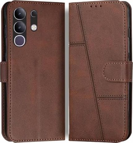 FONESHIELD Vivo T4X 5G / iQOO Z10X 5G Flip Cover | Card Pockets Wallet & Stand | Flip Cover for Vivo T4X 5G / iQOO Z10X 5G Brown